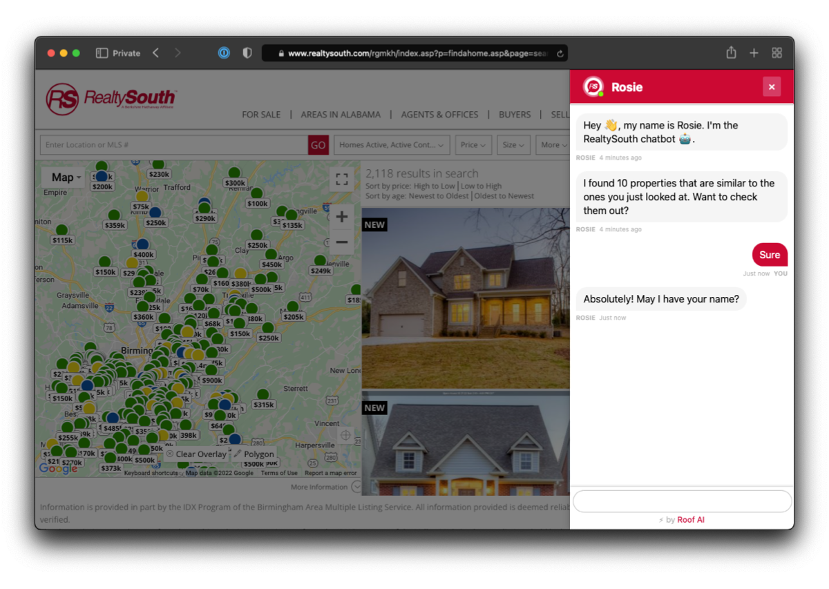 Real-time property recommendations